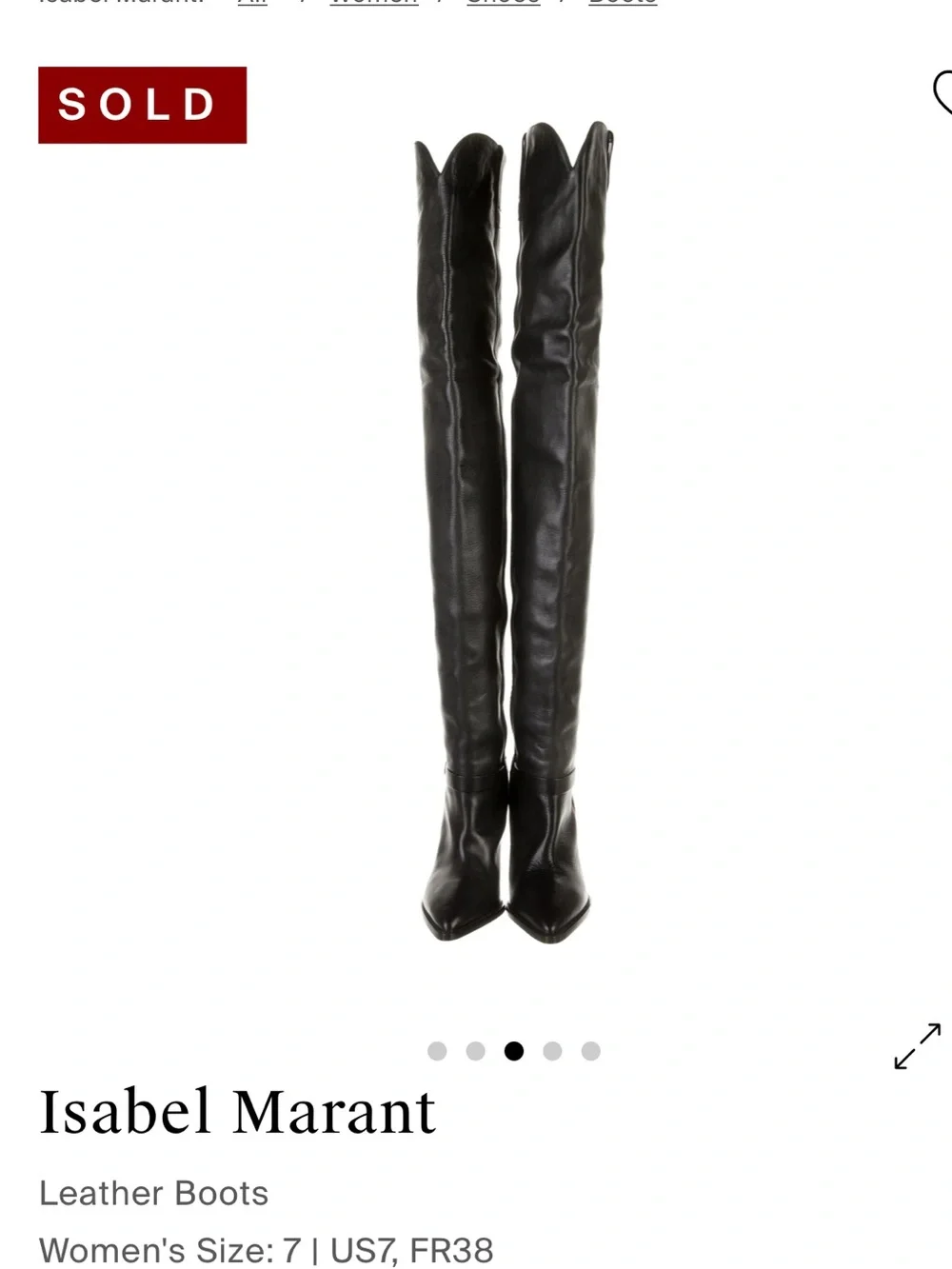 Women’s Black Over-the-Knee Leather Heeled Boots